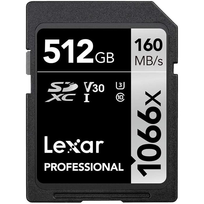 کارت حافظه SDXC لکسار مدل Professional کلاس 10 استاندارد UHS-I U3 سرعت 160MBps ظرفیت 512 گیگابایت
